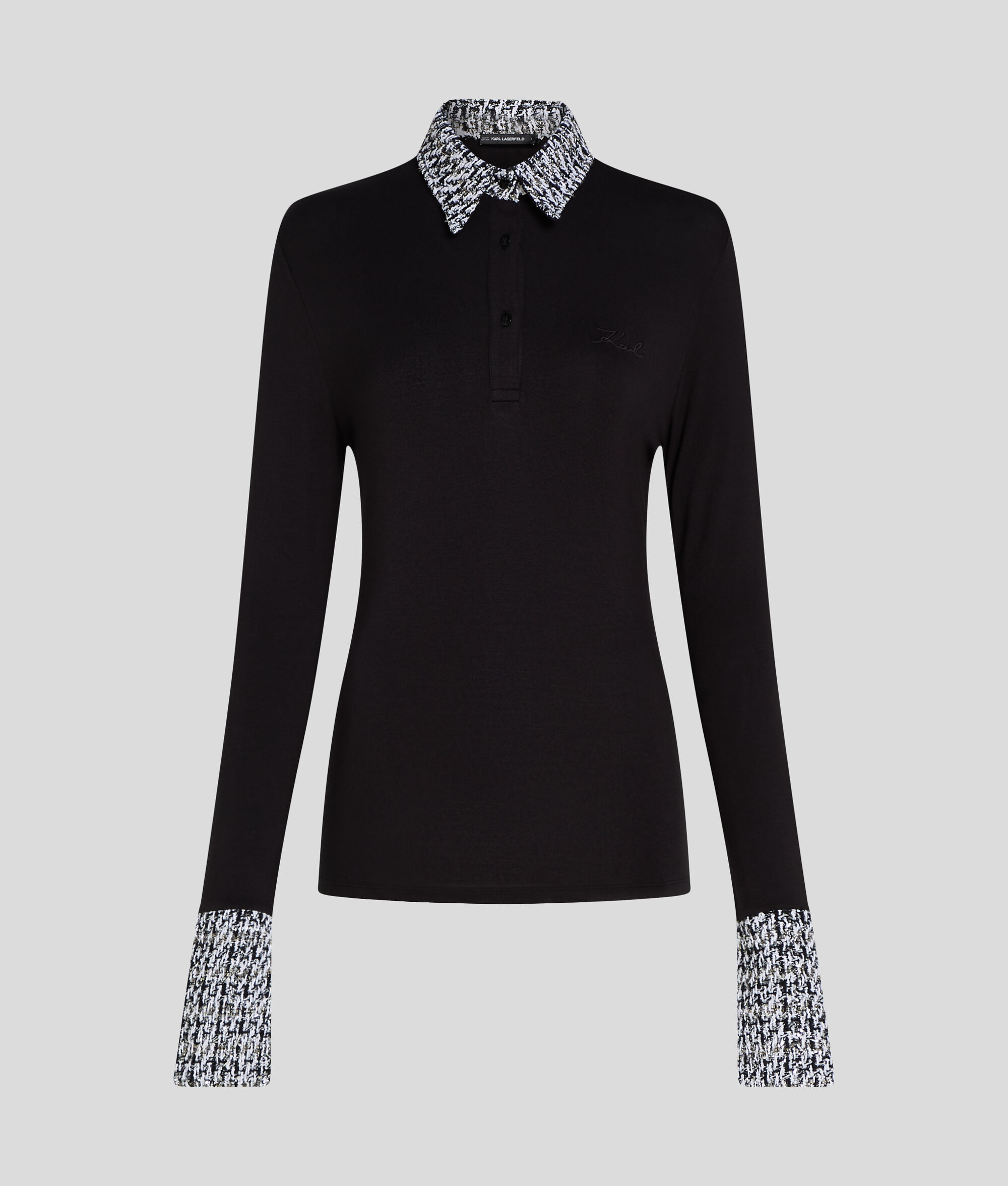 (image for) Fragrant LONG-SLEEVED BOUCLE POLO SHIRT